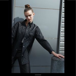 LAST CHANCE Women Zara Faux Leather Overshirt Size XS